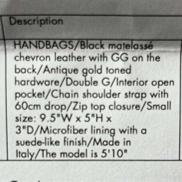 Gucci Black Matelasse Chevron Leather GG Bag - Picture 8 of 8